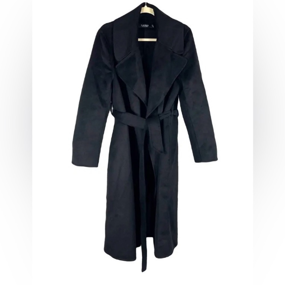 Lauren Ralph Lauren Black Belted Wrap Coat(Black label)